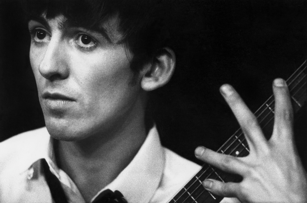 1963. Paris, France.Portrait of George Harrison of the Beatles when they we...